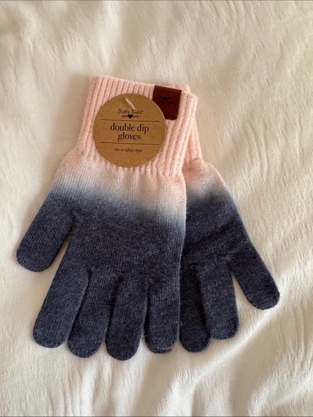 Britt’s knits Double Dip Kids Gloves - Pink to Gray Ombre
